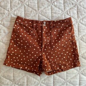 Madewell Emmett Patch Pocket Shorts in Inkspot Dot Burnt Clay